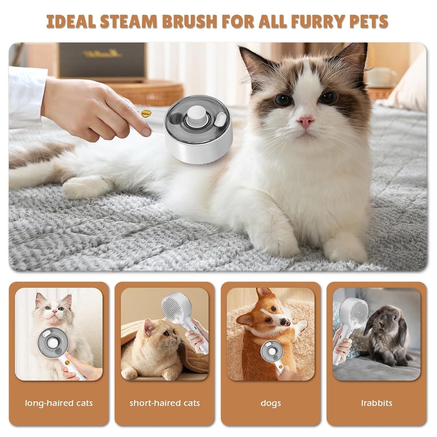Cat Steam Brush For Shedding Defer Comb