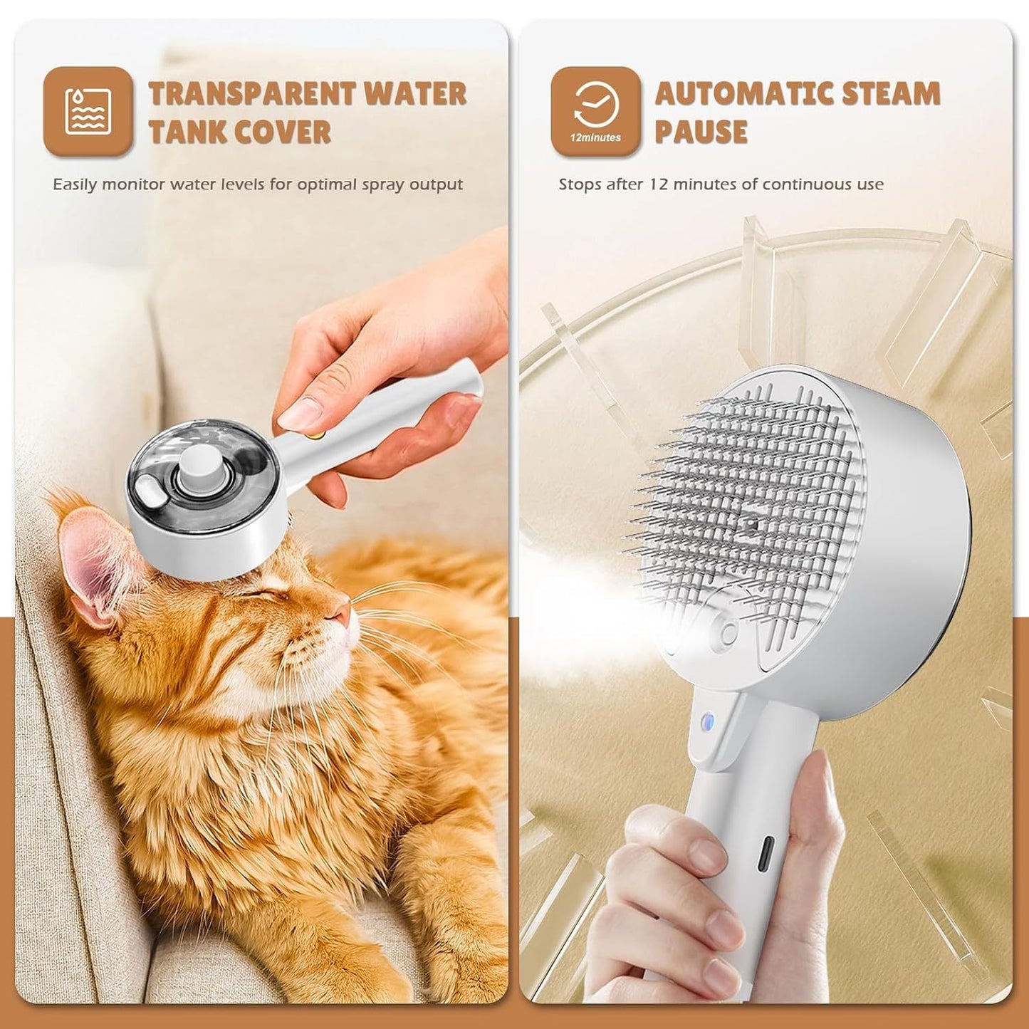 Cat Steam Brush For Shedding Defer Comb
